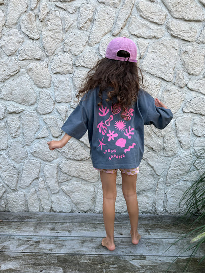 ocean dip in popping pink | oversized tee