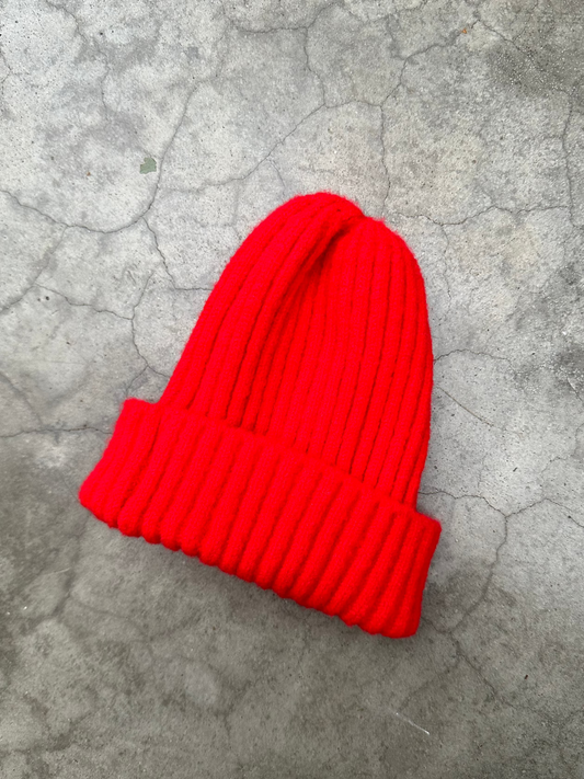 chunky beanie | red