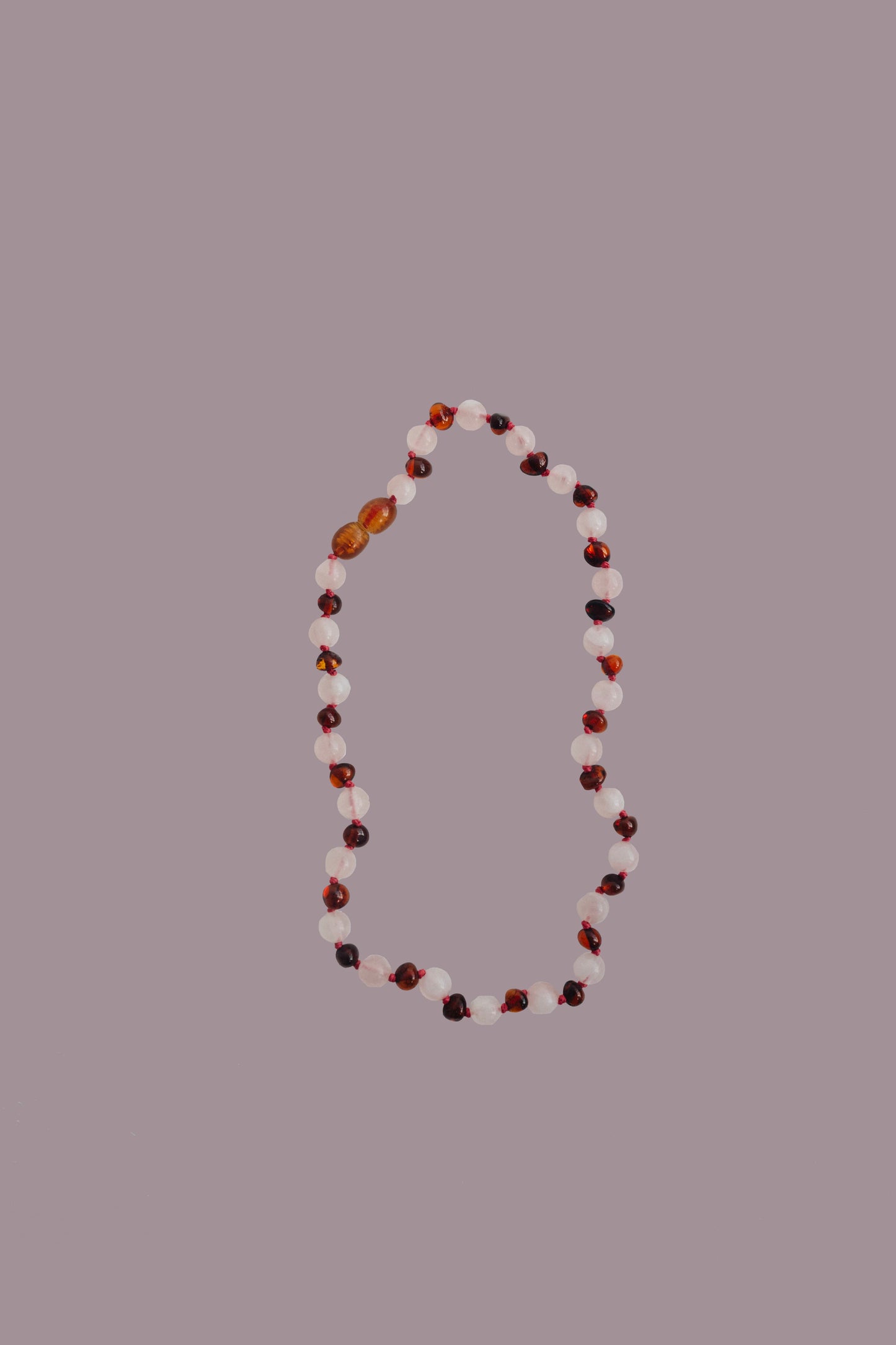 amber necklace | baltic amber & rose quartz